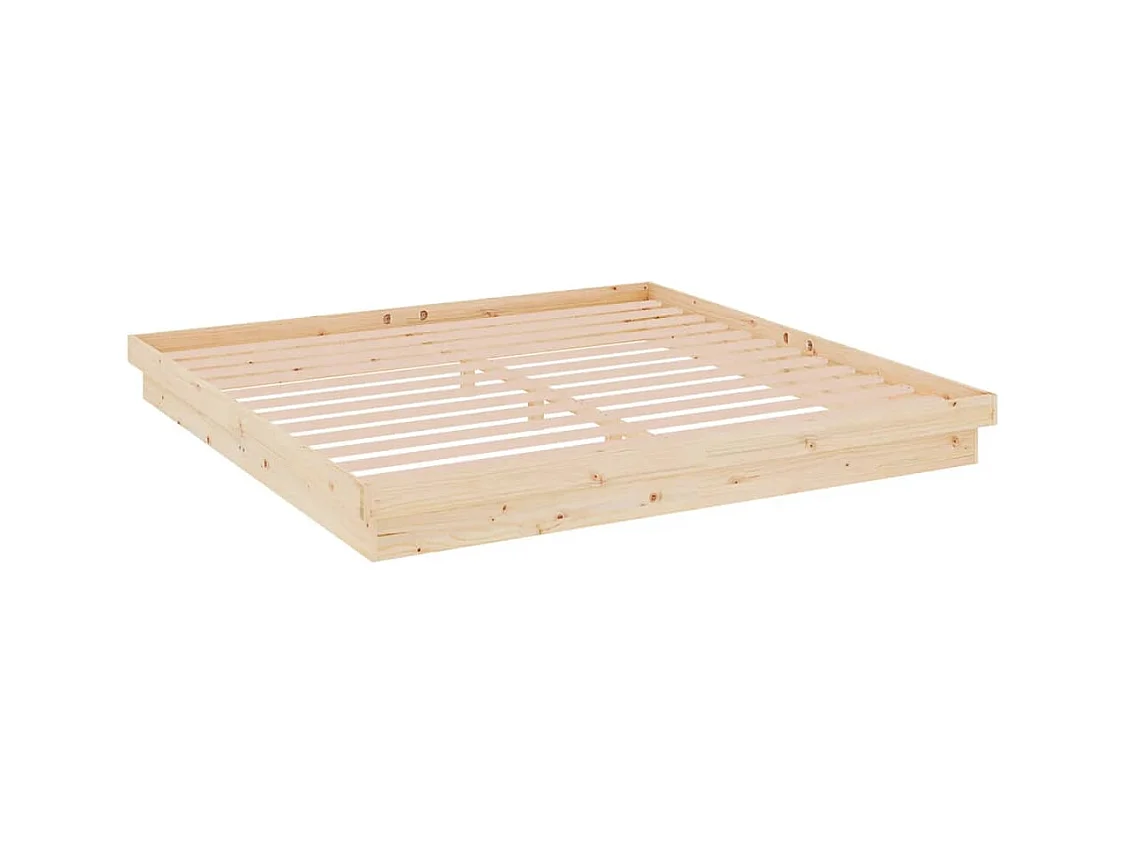 Bedframe zonder matras massief hout 200x200 cm
