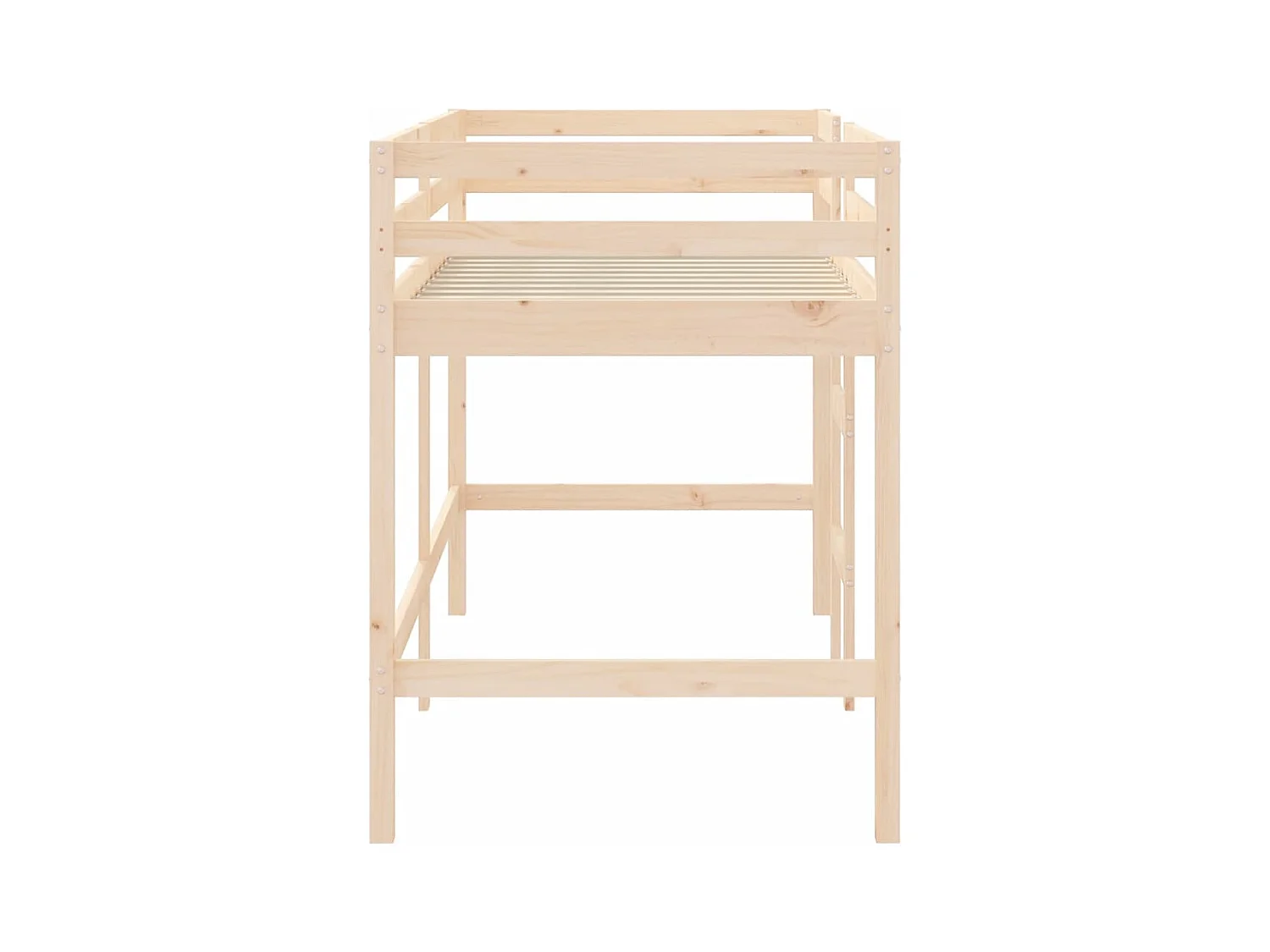 Letto a soppalco per bambini senza materasso con scaletta 80x200 cm