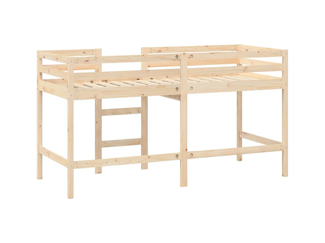 Letto a soppalco per bambini senza materasso con scaletta 80x200 cm