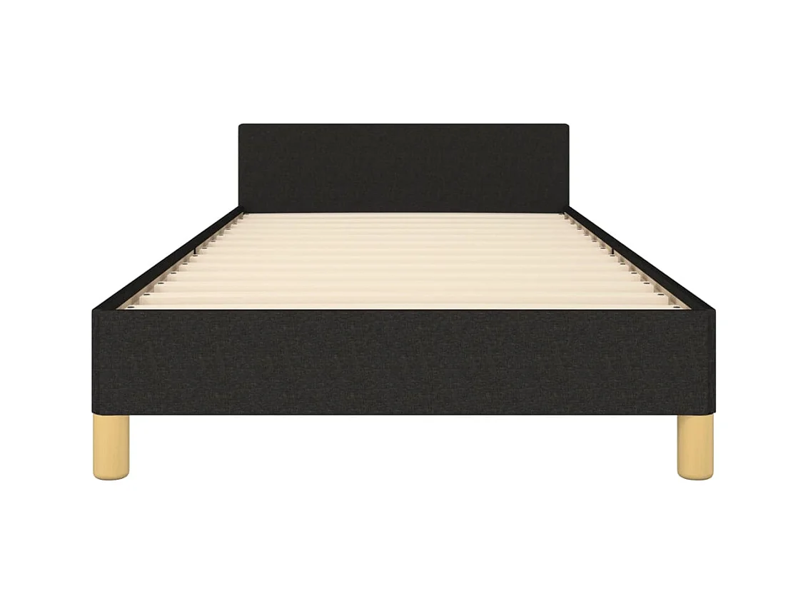 Cadre de lit sans matelas noir 90x200 cm tissu