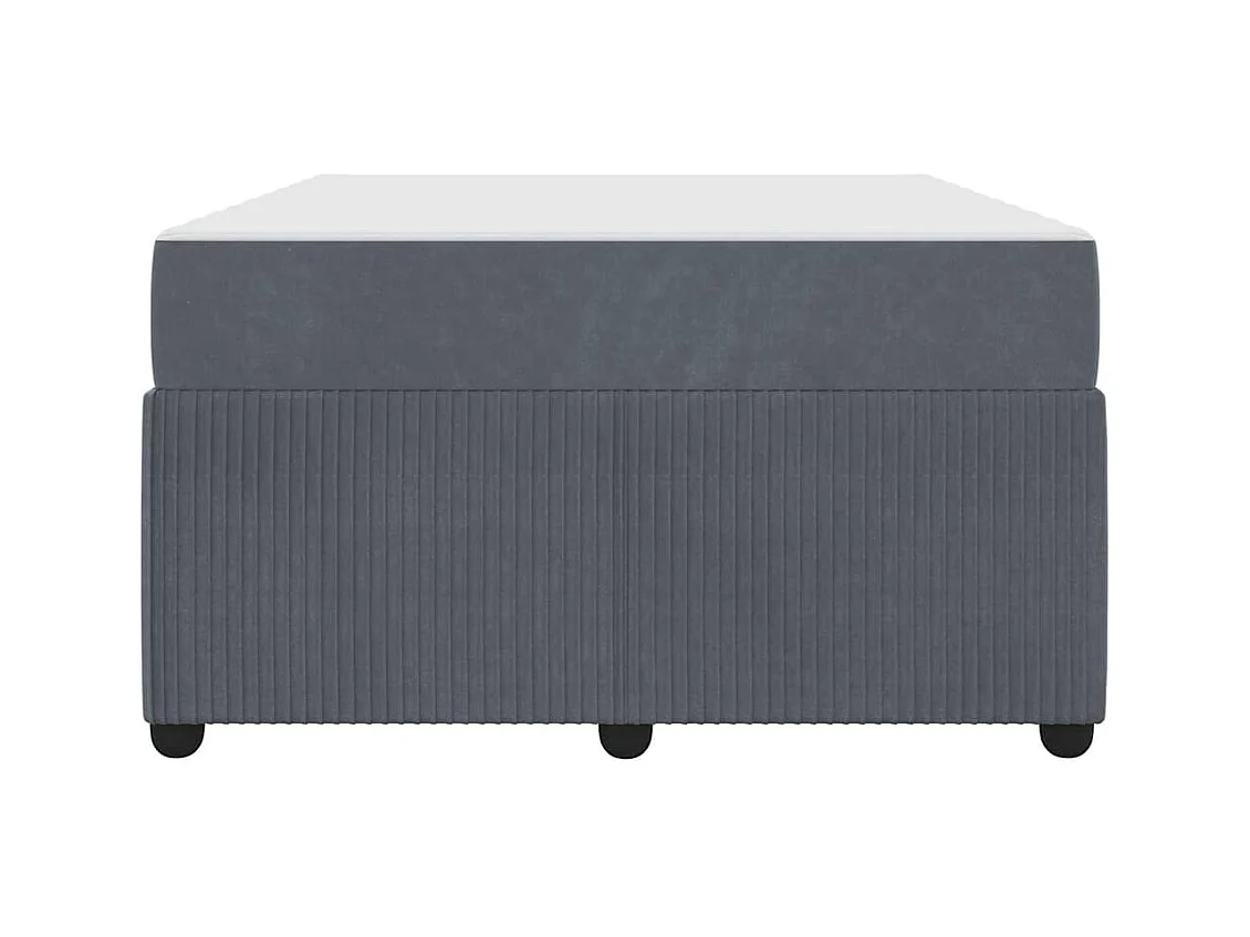 Struttura letto con materasso Grigio scuro 120 x 190 cm Velluto