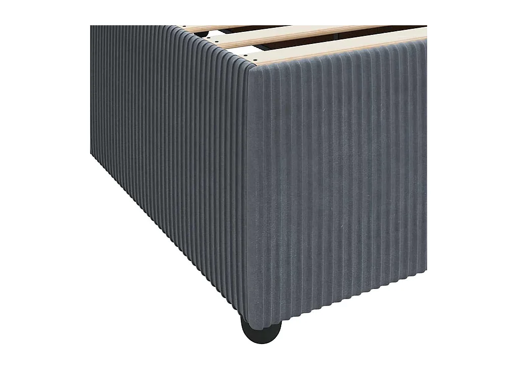 Struttura letto con materasso Grigio scuro 120 x 190 cm Velluto