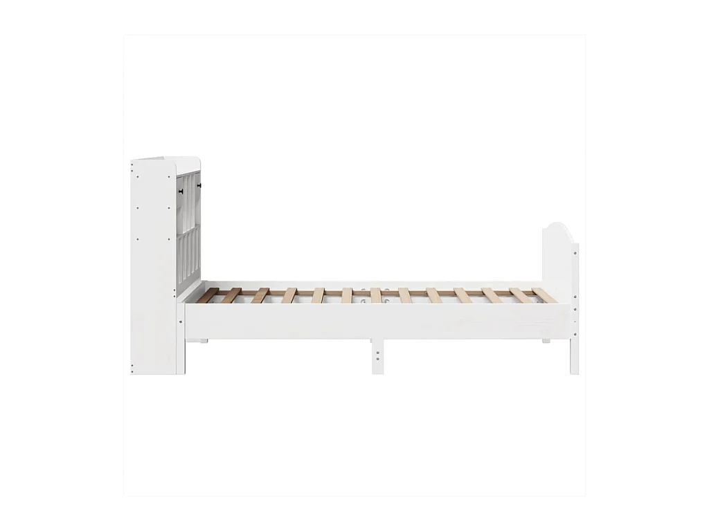 Weißes Regalbett ohne Matratze 75x190cm Massivholz Kiefer