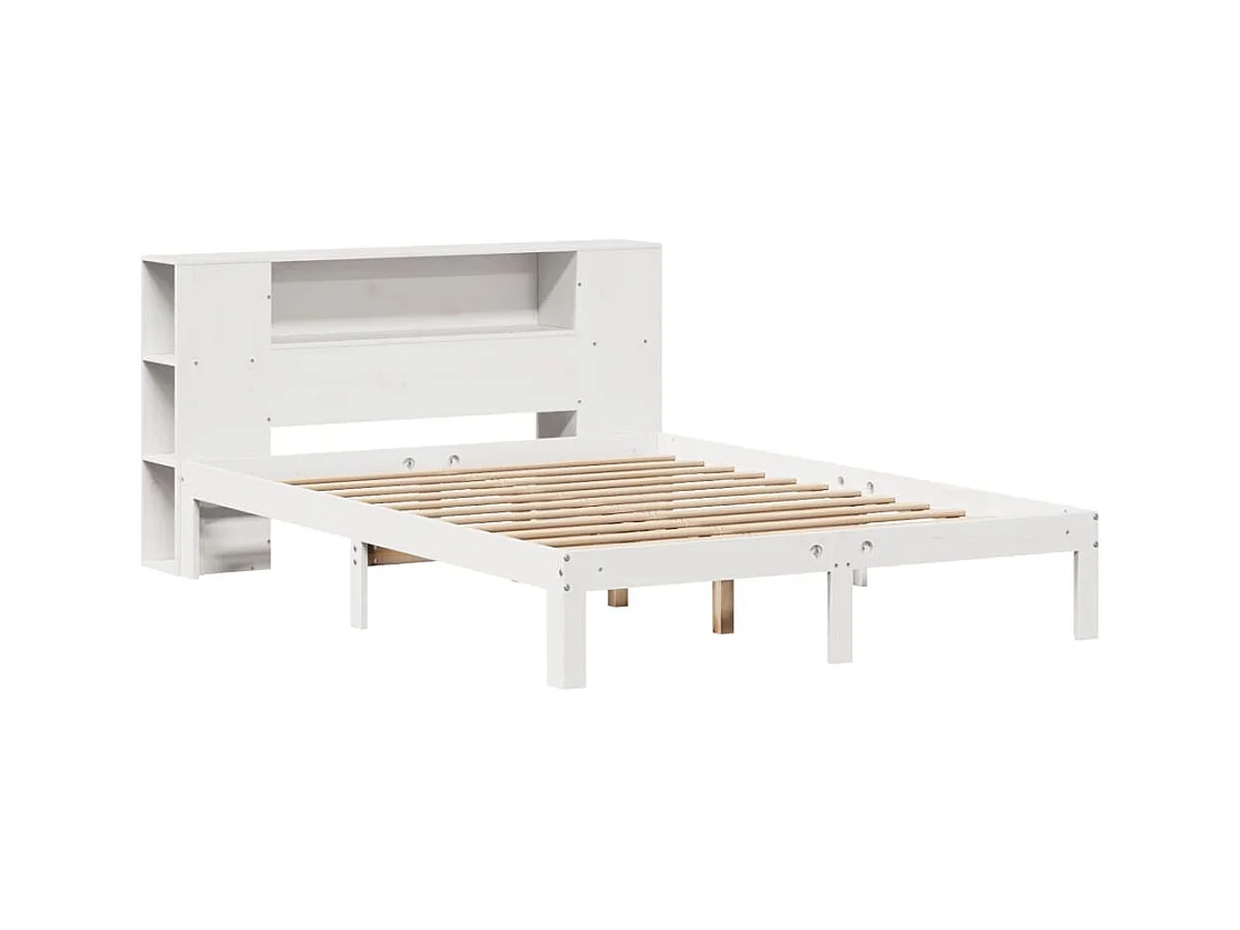 Wit boekenkastbed zonder matras 150x200 cm massief grenenhout