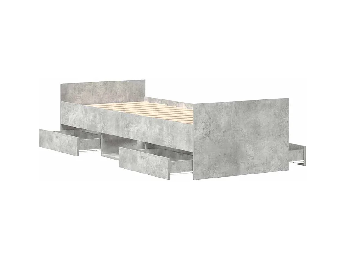 Betongrijs bedframe zonder matras 100x200 cm
