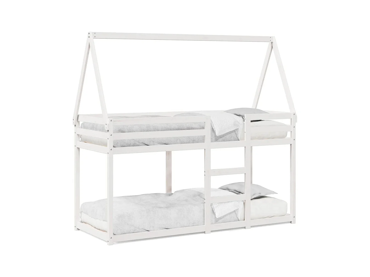 Stapelbed zonder matras wit 80x200 cm massief grenenhout