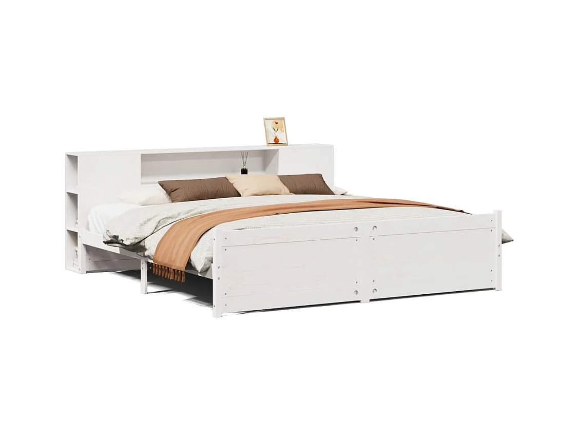 Wit boekenkastbed zonder matras 180x200 cm massief grenenhout