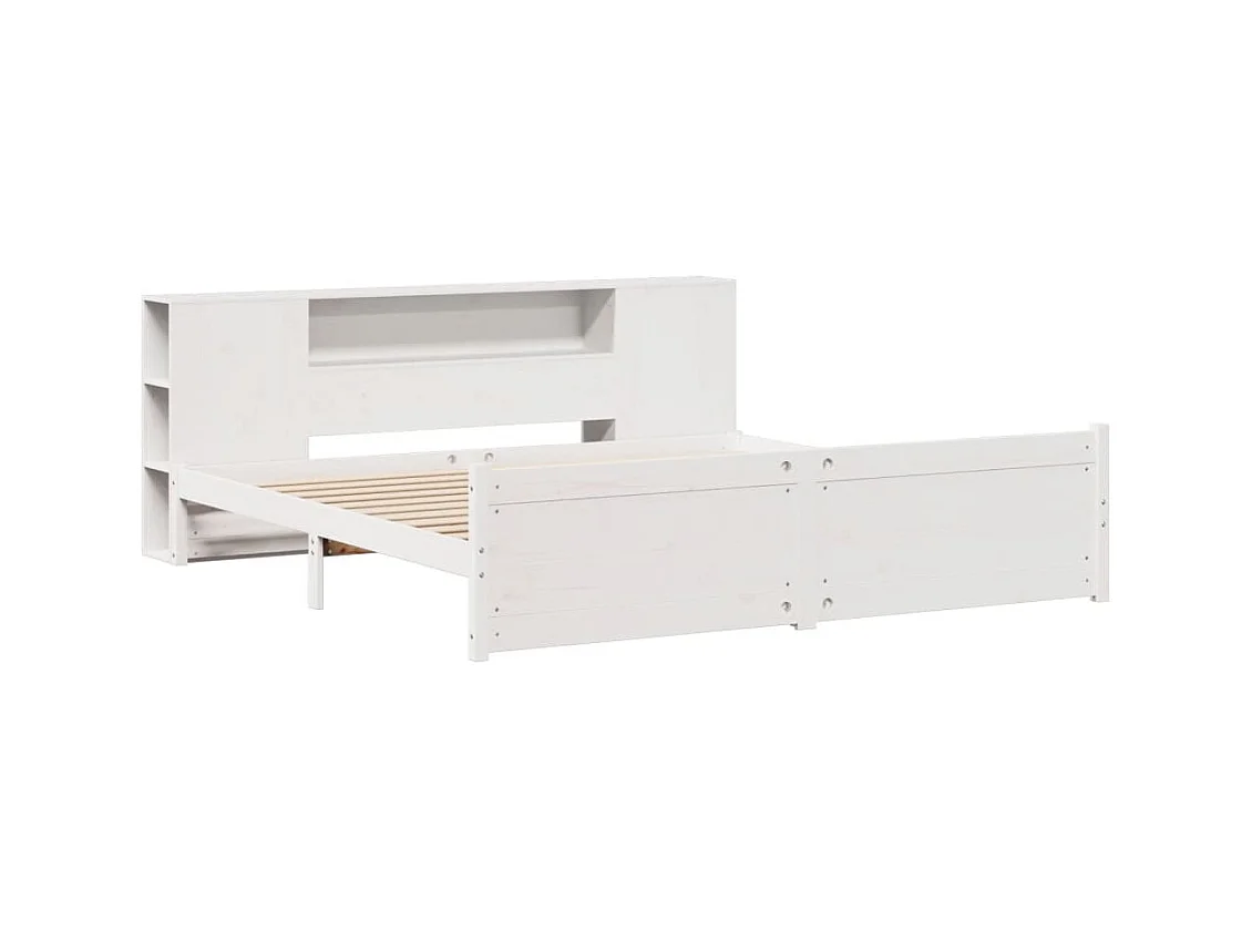 Wit boekenkastbed zonder matras 180x200 cm massief grenenhout