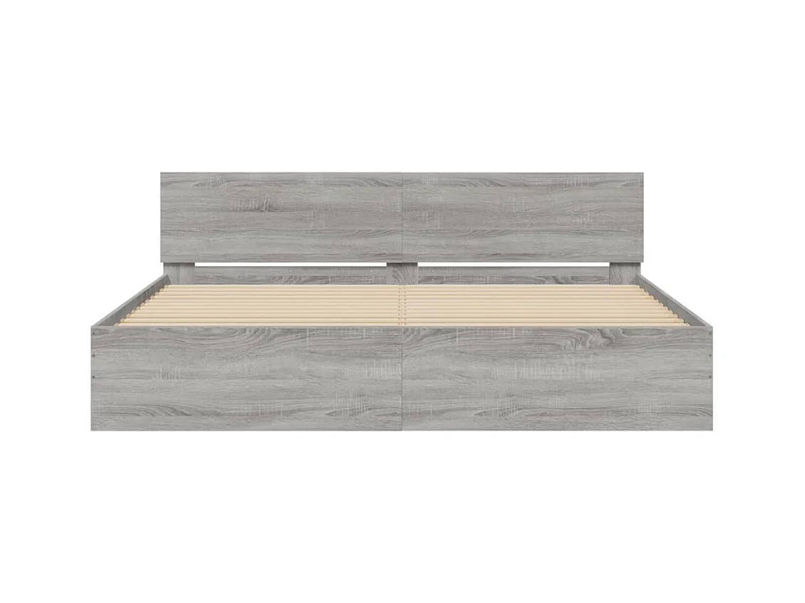 Estructura de cama sin colchón Sonoma gris 160x200 cm