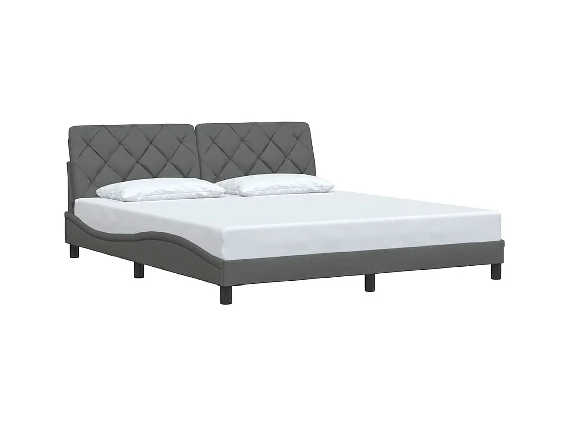 Struttura letto senza materasso tessuto grigio scuro 180x200 cm
