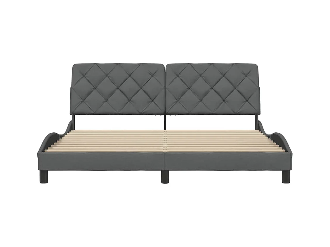 Struttura letto senza materasso tessuto grigio scuro 180x200 cm