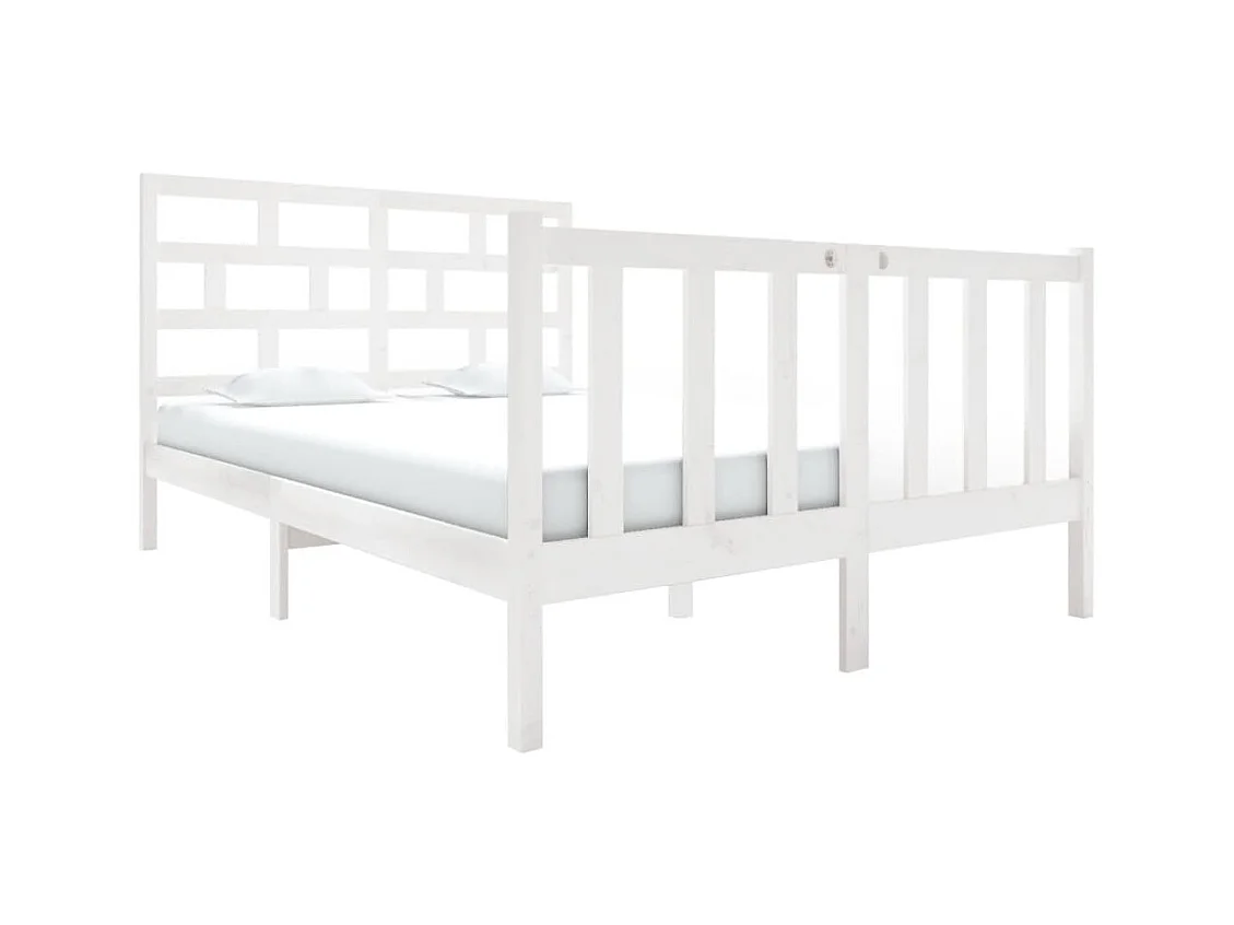 Struttura letto senza materasso in legno massello di pino bianco