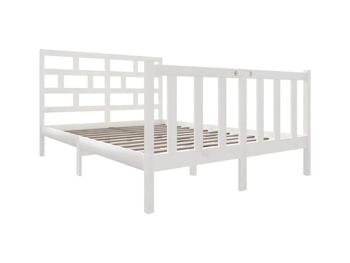 Struttura letto senza materasso in legno massello di pino bianco