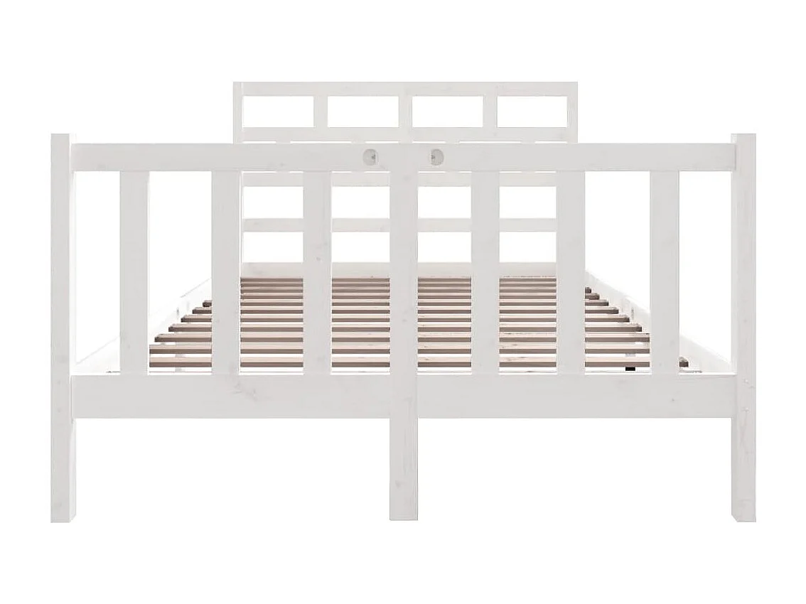 Cadre de lit sans matelas blanc bois de pin massif