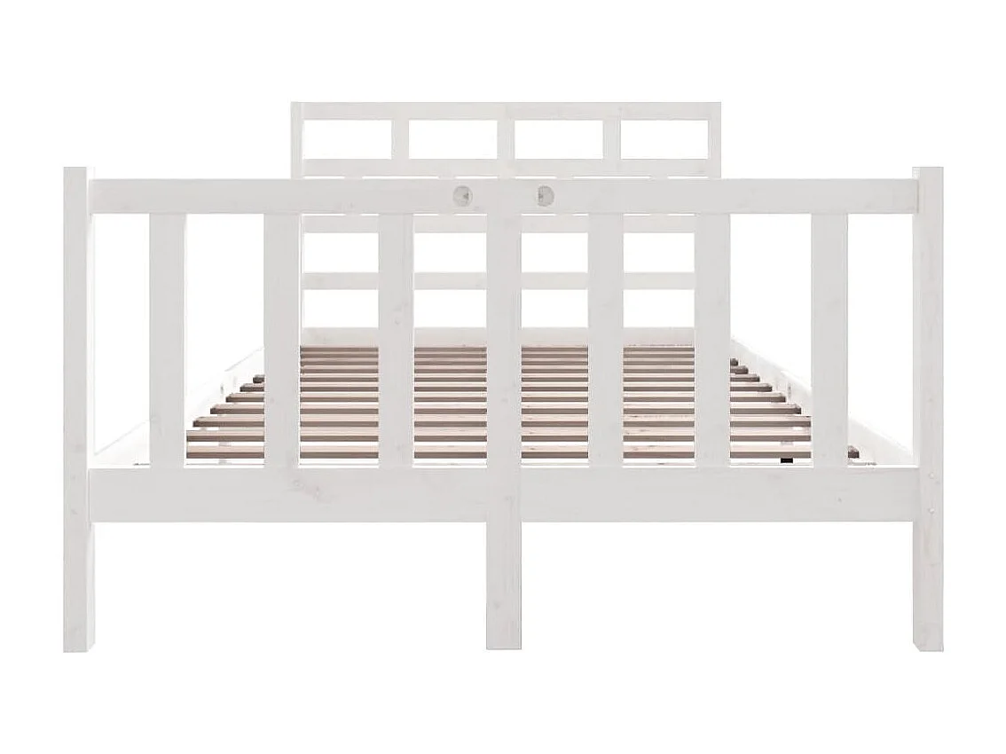 Cadre de lit sans matelas blanc bois de pin massif