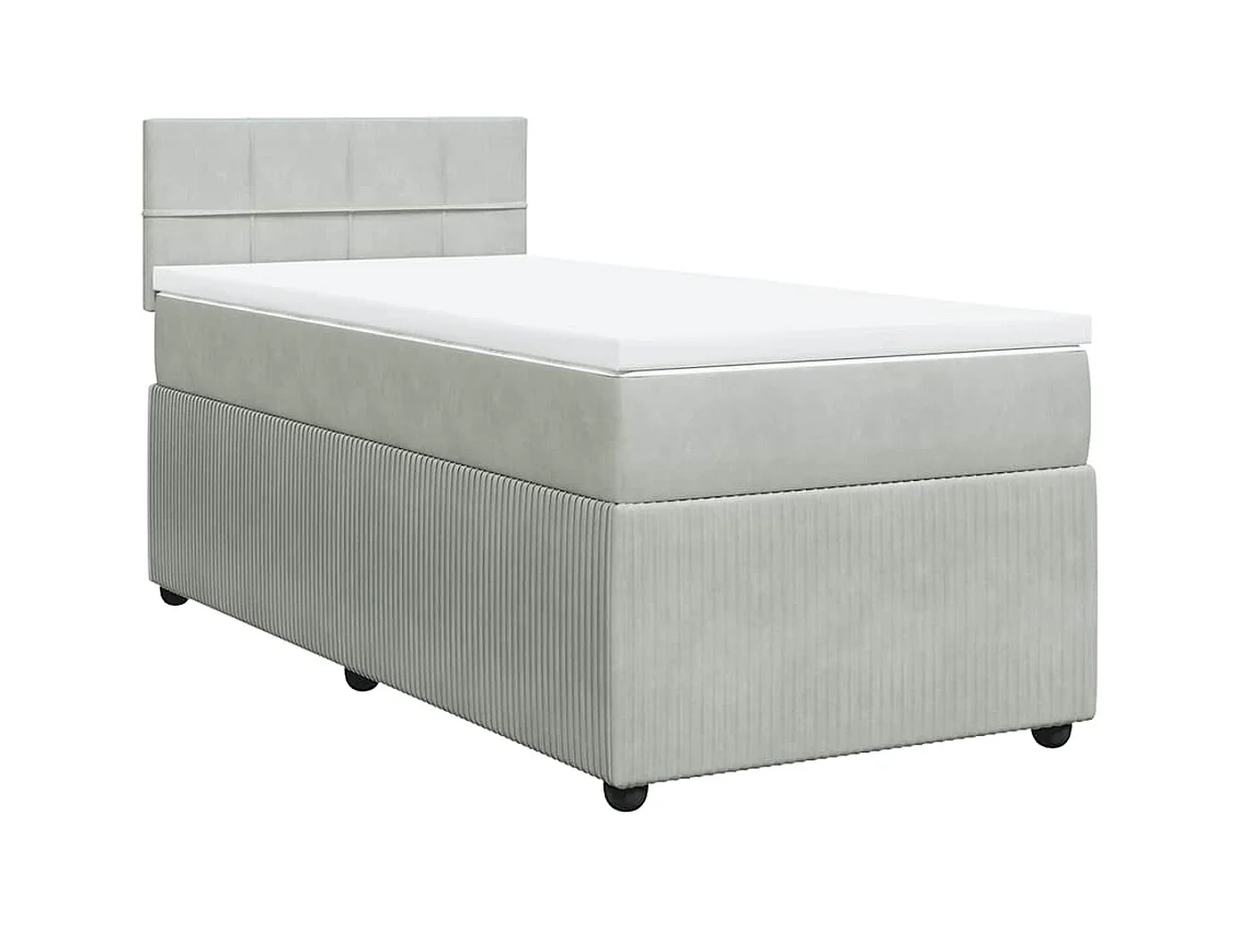 Lattenrost und Matratze aus Samt, 100 x 200 cm, Hellgrau