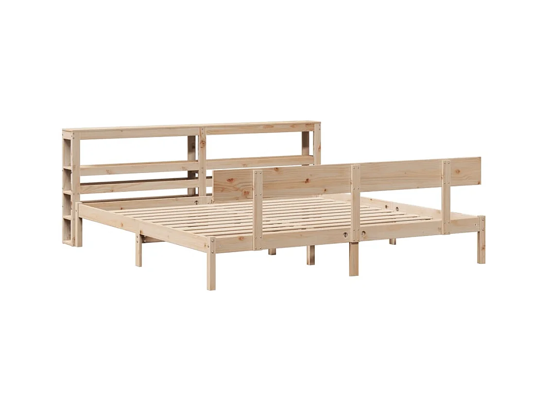 Struttura letto senza materasso 200x200 cm in legno massello di pino