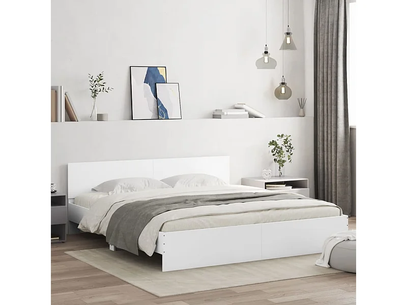 Estructura de cama sin colchón blanca 200x200 cm