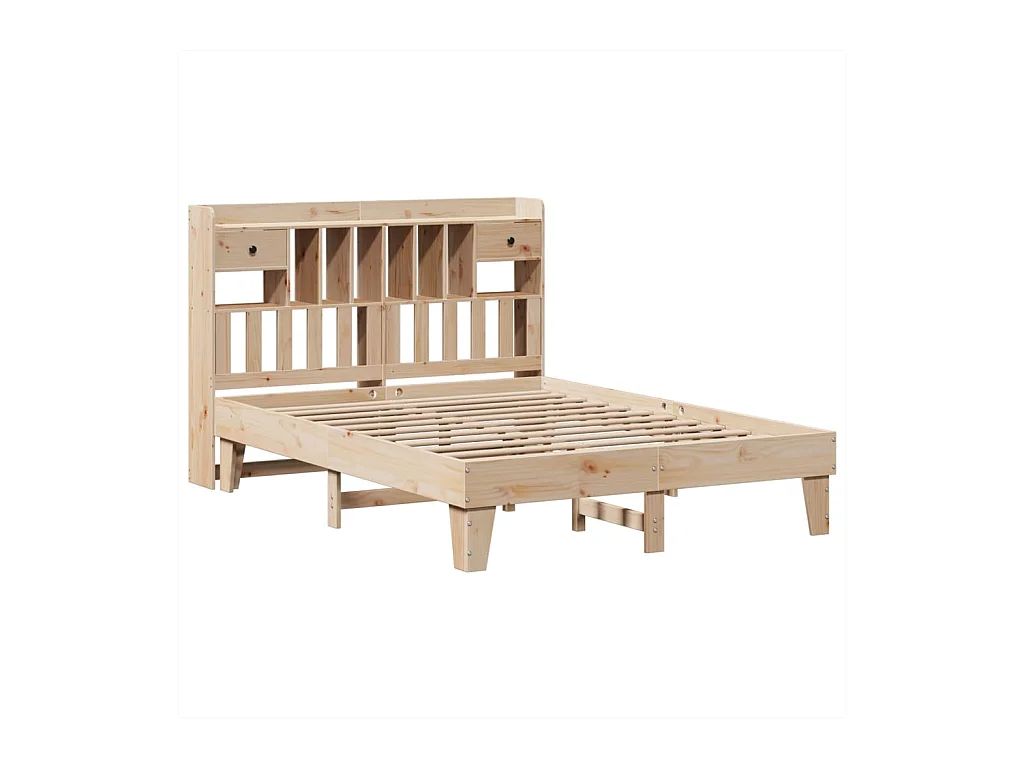 Estructura de cama sin colchón 140x200 cm madera maciza de pino