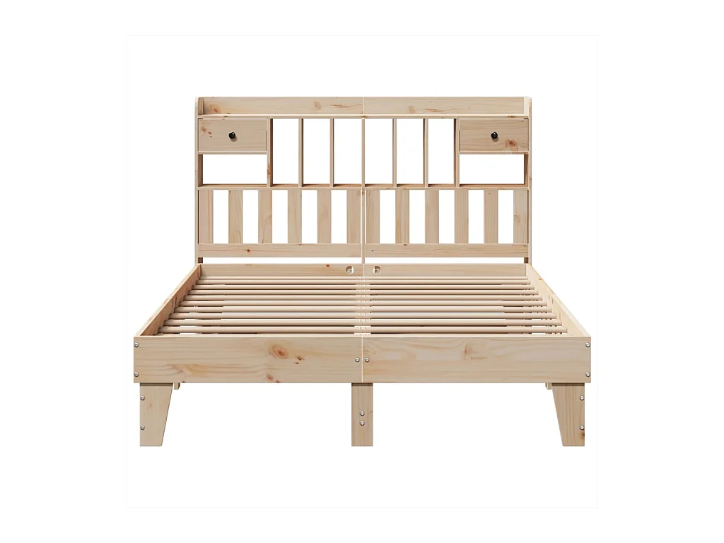 Estructura de cama sin colchón 140x200 cm madera maciza de pino