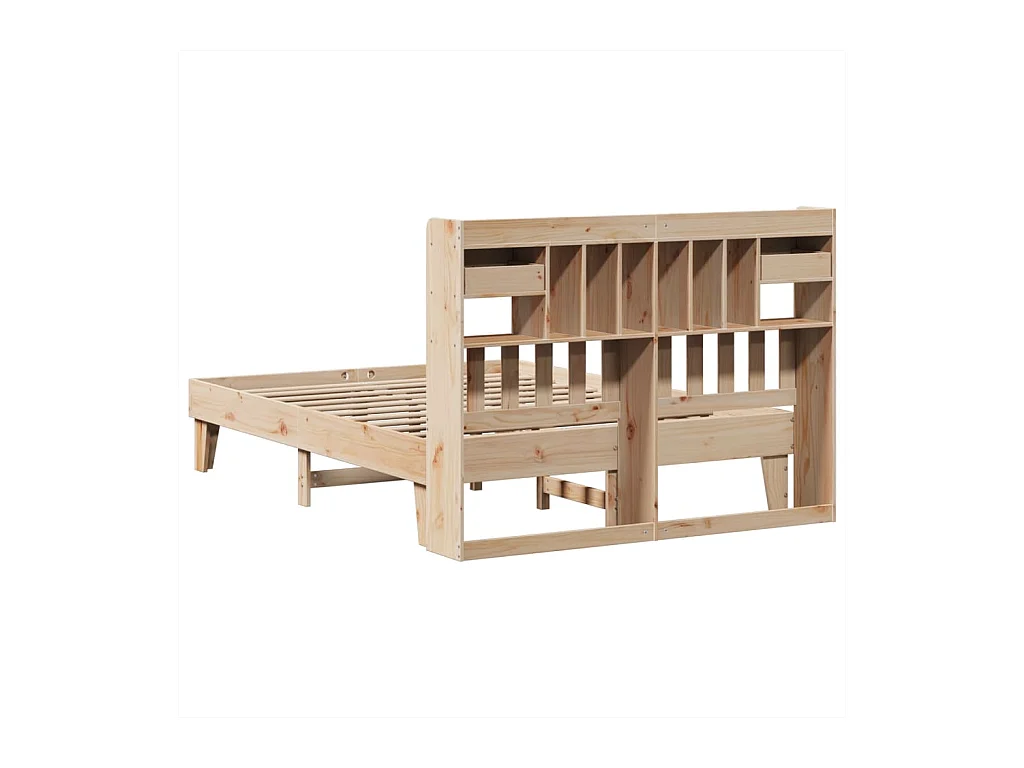 Estructura de cama sin colchón 140x200 cm madera maciza de pino