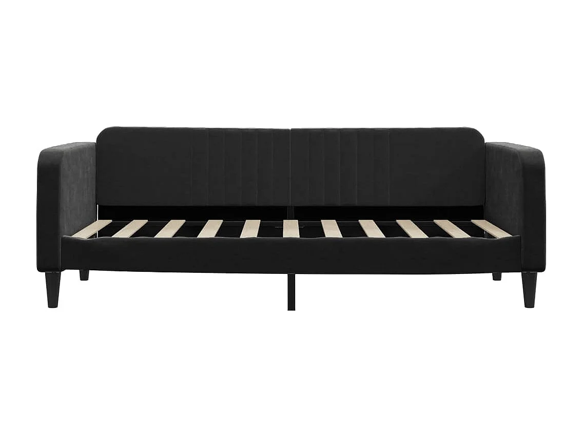 Lit de jour avec matelas noir 90x190 cm velours