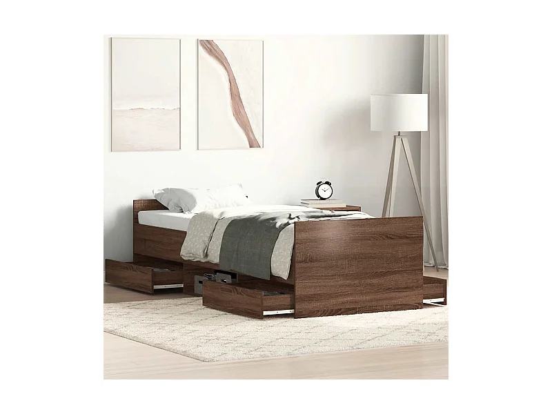 Struttura letto senza materasso rovere marrone 90x200 cm