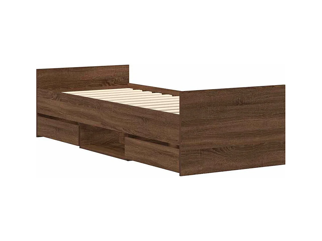 Struttura letto senza materasso rovere marrone 90x200 cm