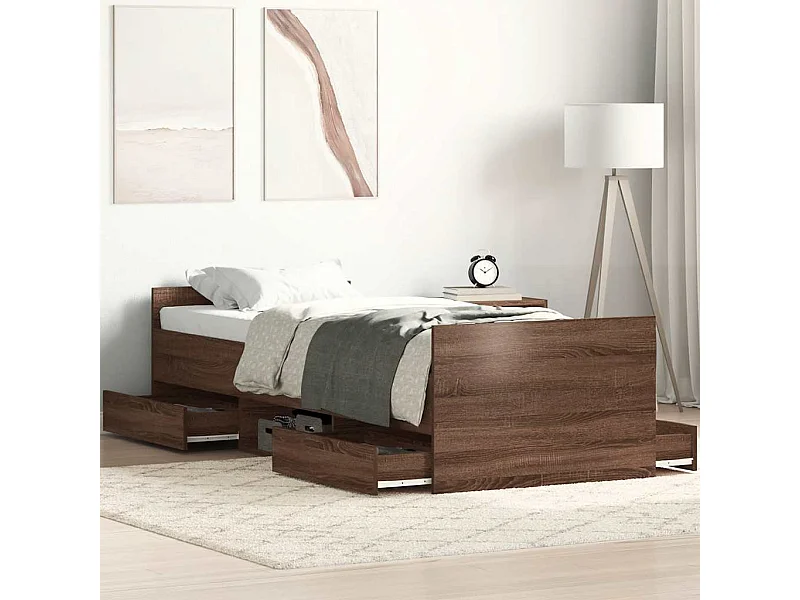 Cadre de lit sans matelas chêne marron 90x200 cm