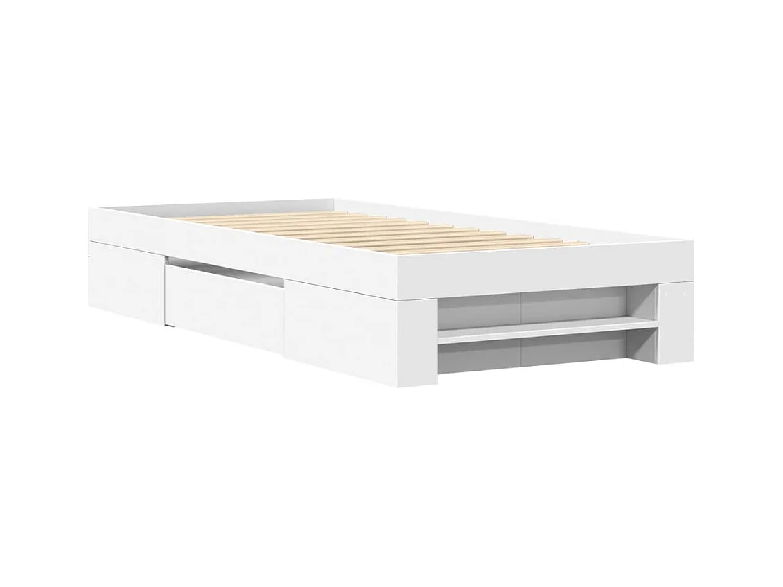 Struttura letto senza materasso bianco 90x200 cm in legno ingegnerizzato