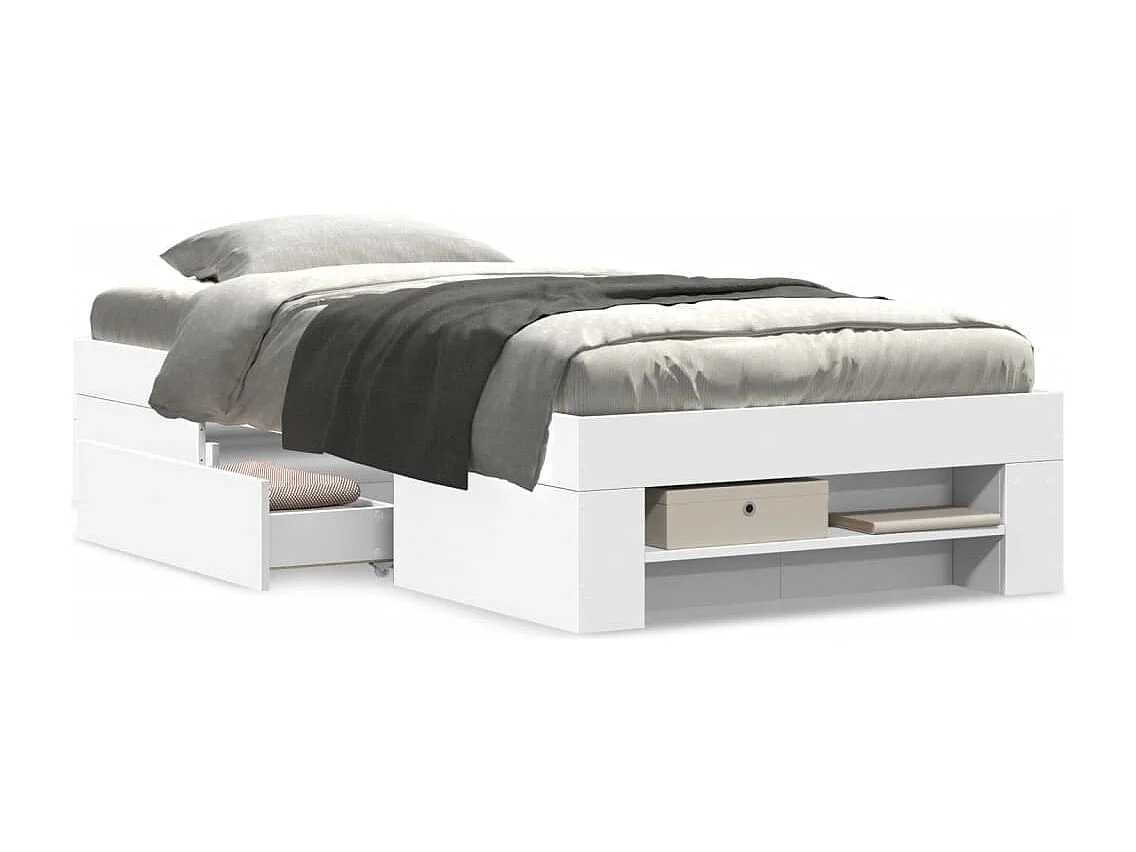 Struttura letto senza materasso bianco 90x200 cm in legno ingegnerizzato