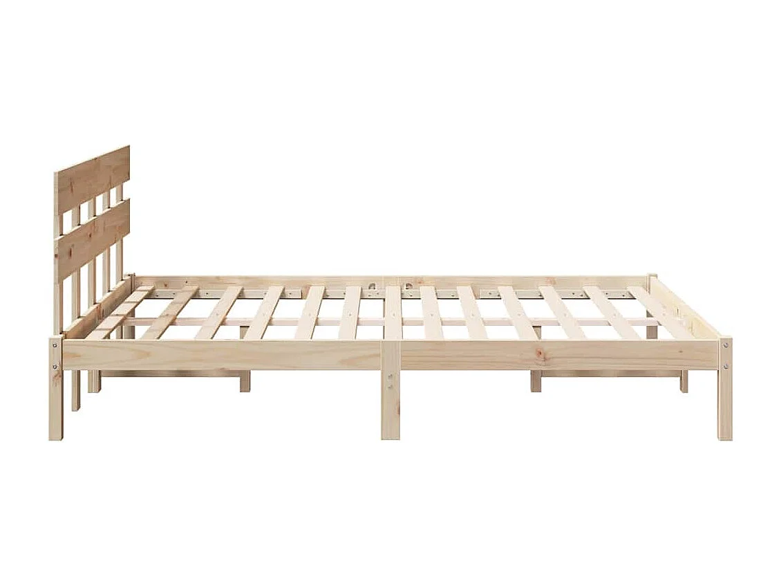 Struttura letto marrone 160 x 200 cm in legno massello di pino