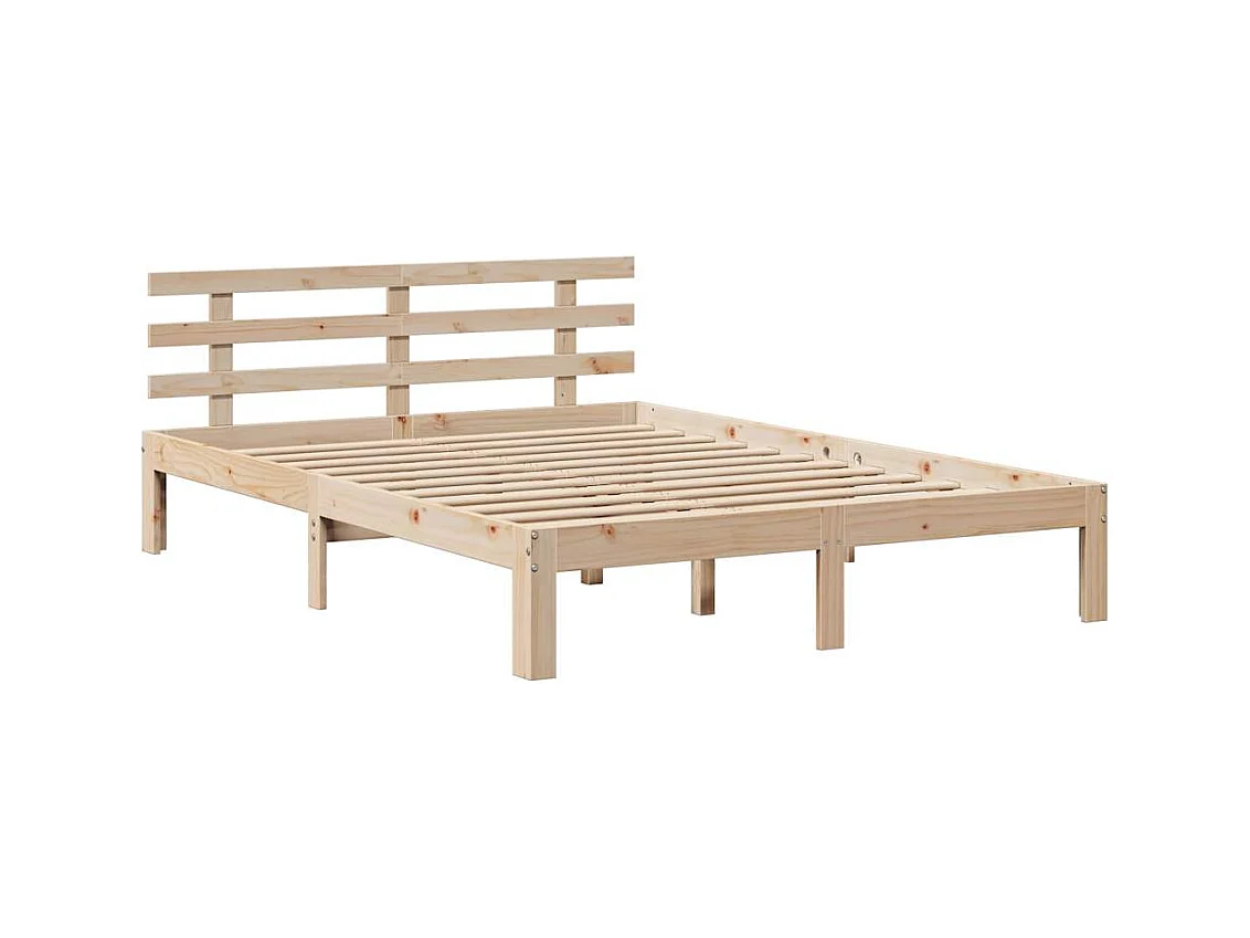 Letto a libreria senza materasso 120x190 cm in legno massello di pino