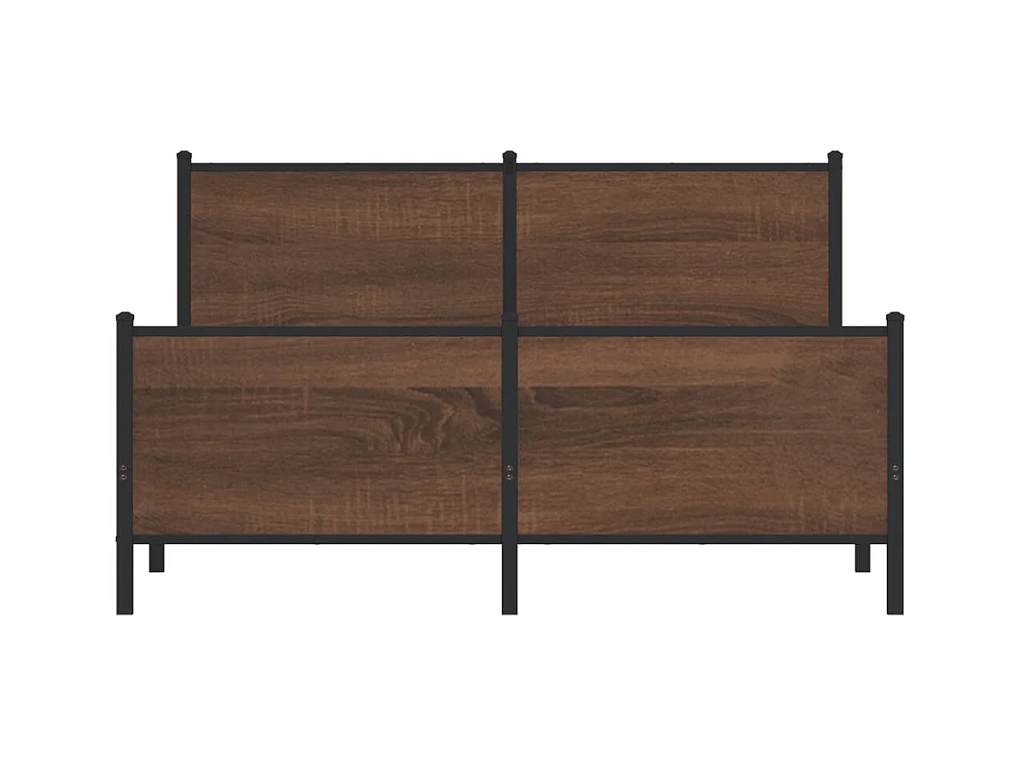 Metalen bedframe zonder matras bruin eiken 140x200 cm
