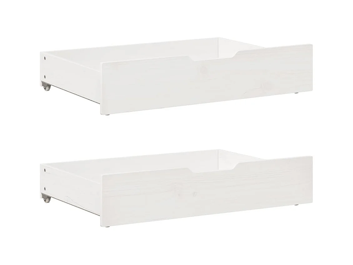 Cama de día con nido y cajones sin colchón blanco 90x190cm