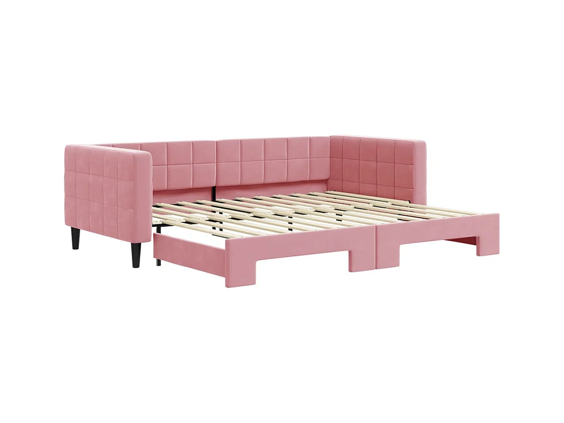 Divano letto con letto estraibile senza materasso rosa 90x200 cm