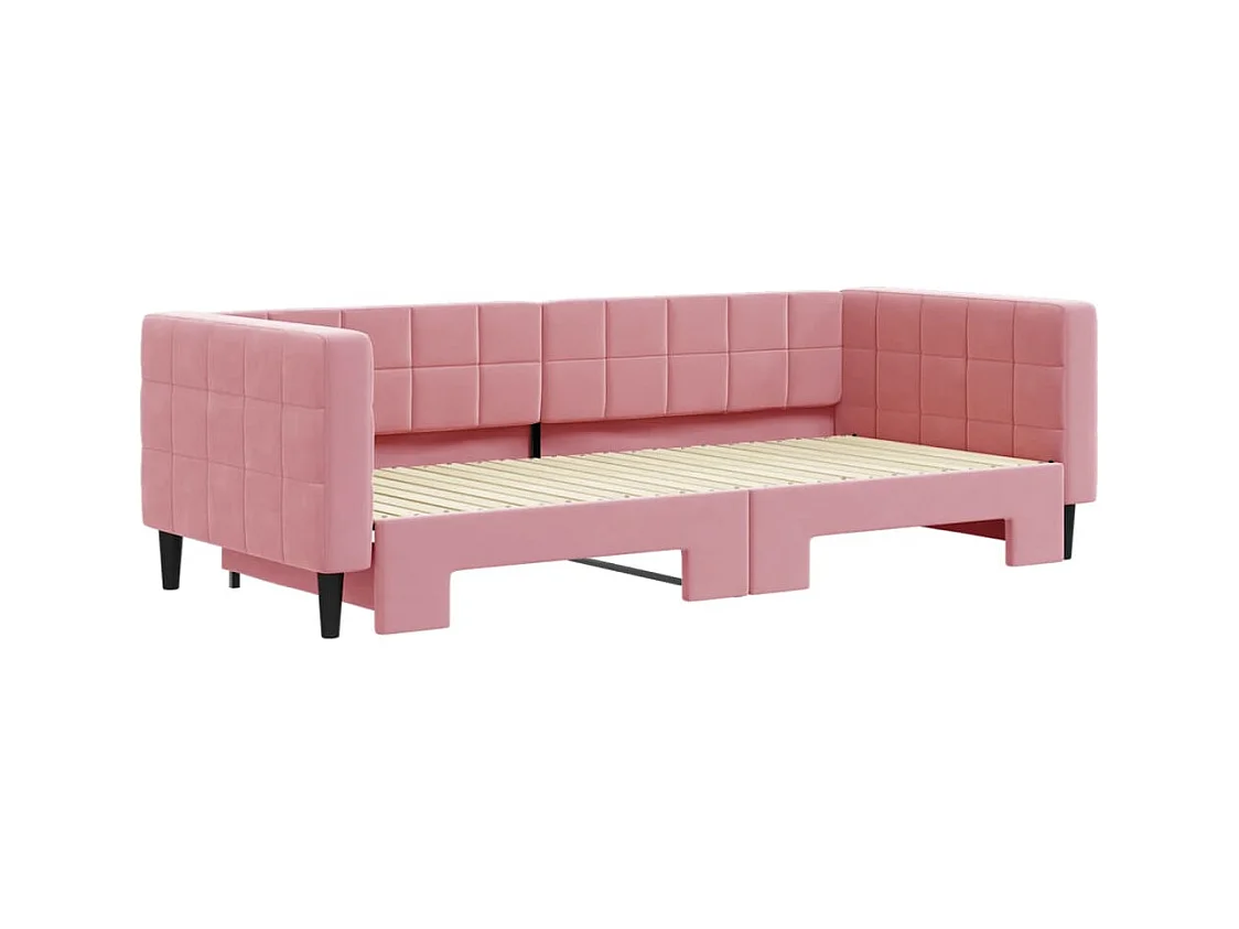 Divano letto con letto estraibile senza materasso rosa 90x200 cm