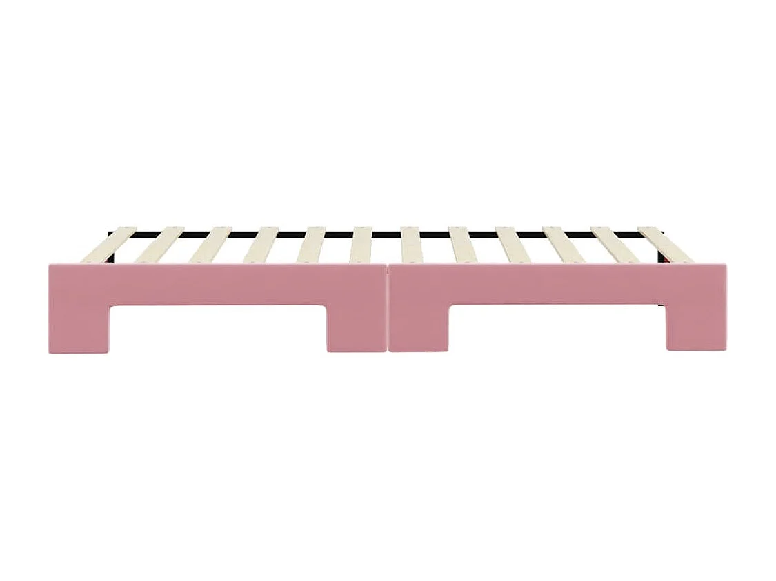 Divano letto con letto estraibile senza materasso rosa 90x200 cm