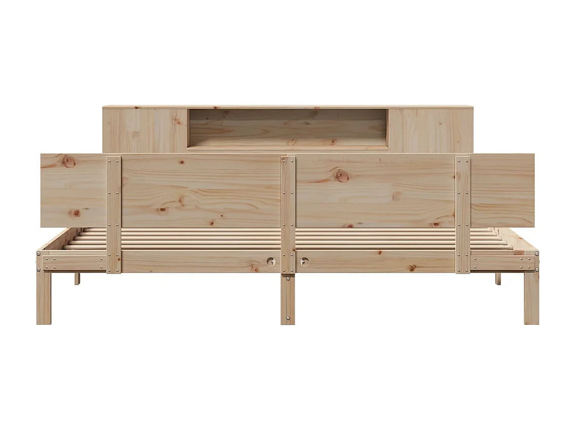 Letto a libreria senza materasso 180x200 cm in legno massello di pino