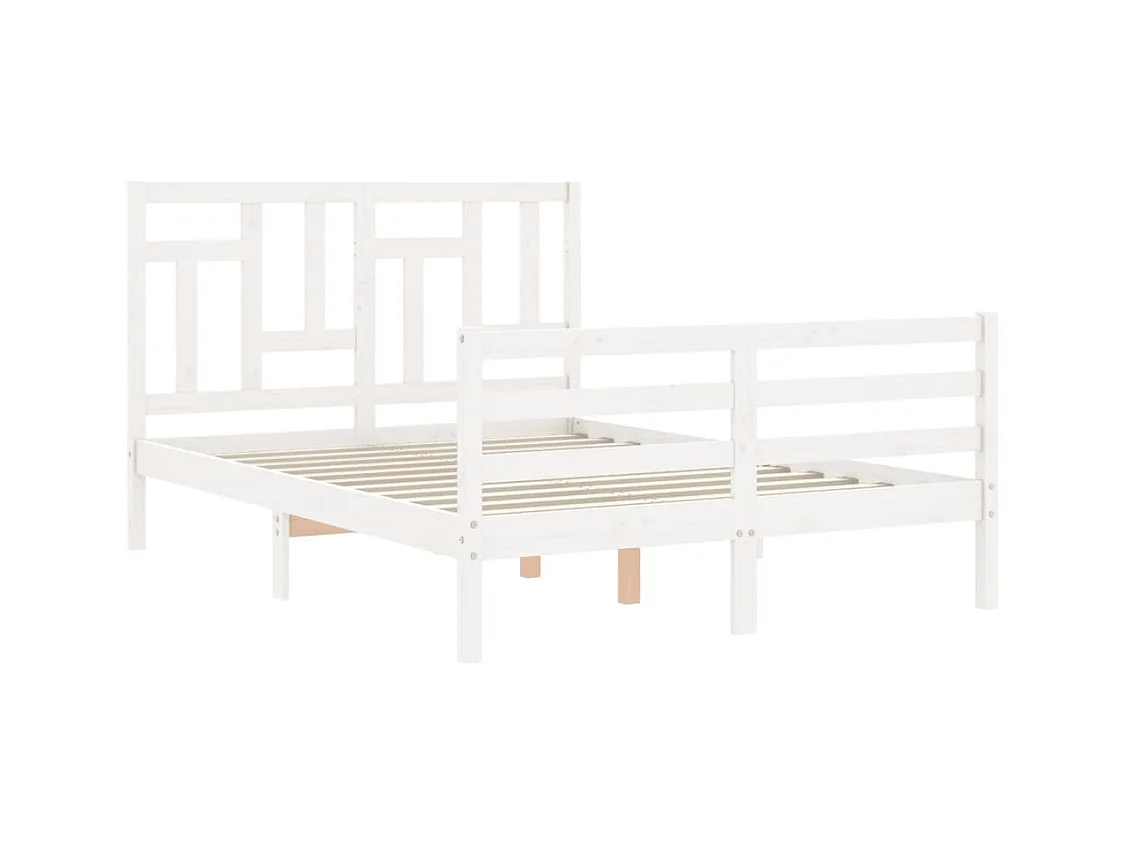 Bedframe zonder witte matras 140x190 cm massief hout