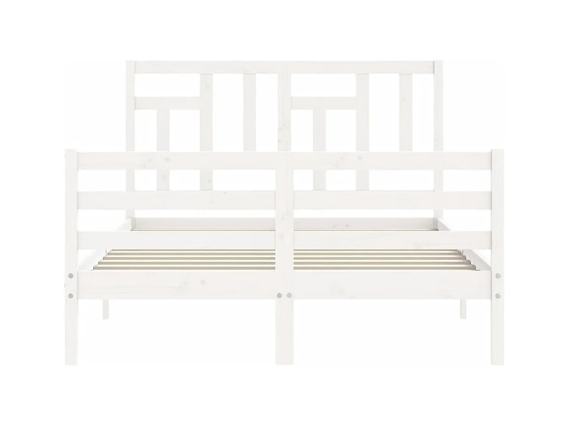 Bedframe zonder witte matras 140x190 cm massief hout