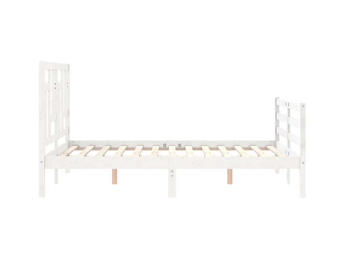 Bedframe zonder witte matras 140x190 cm massief hout