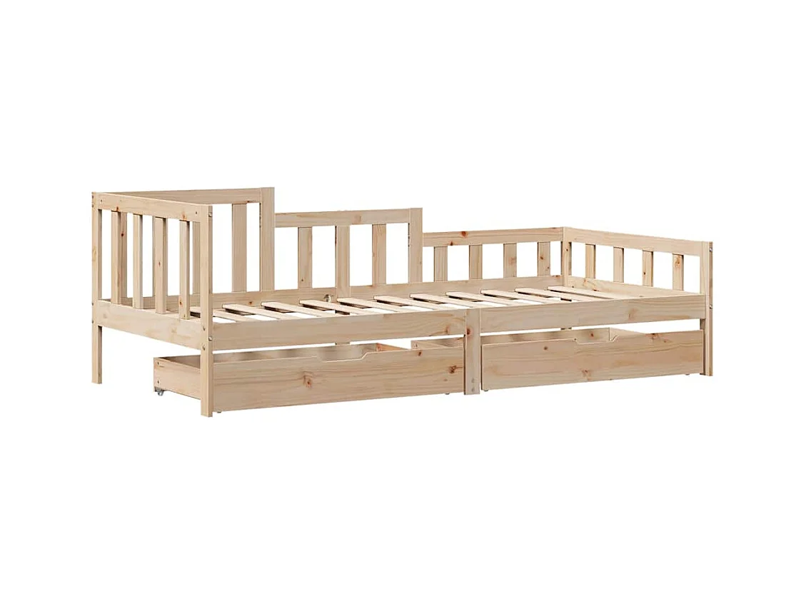 Lit de jour avec tiroirs sans matelas 90x200 cm bois massif