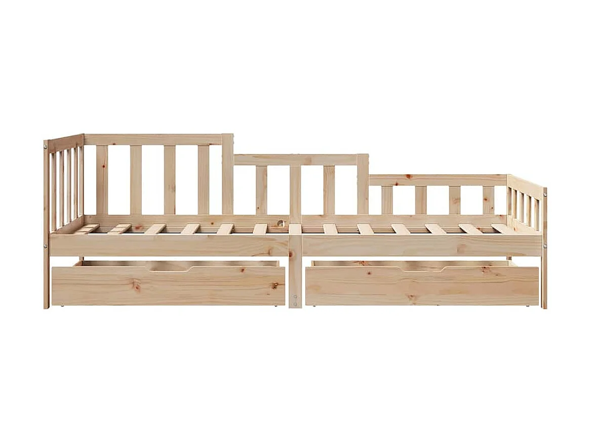 Lit de jour avec tiroirs sans matelas 90x200 cm bois massif