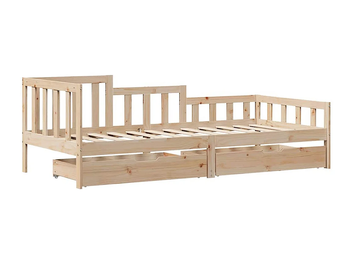 Lit de jour avec tiroirs sans matelas 90x200 cm bois massif