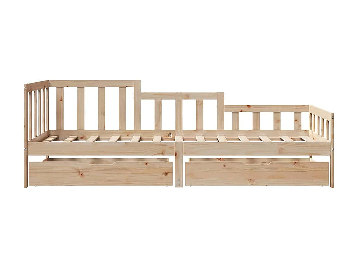 Lit de jour avec tiroirs sans matelas 90x200 cm bois massif