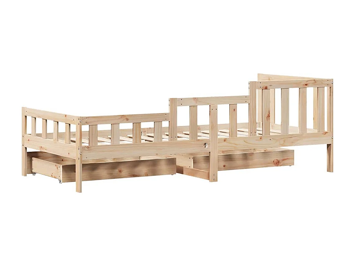 Lit de jour avec tiroirs sans matelas 90x200 cm bois massif