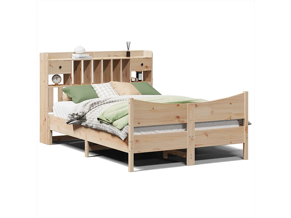 Estructura de cama sin colchón 140x200 cm madera maciza de pino