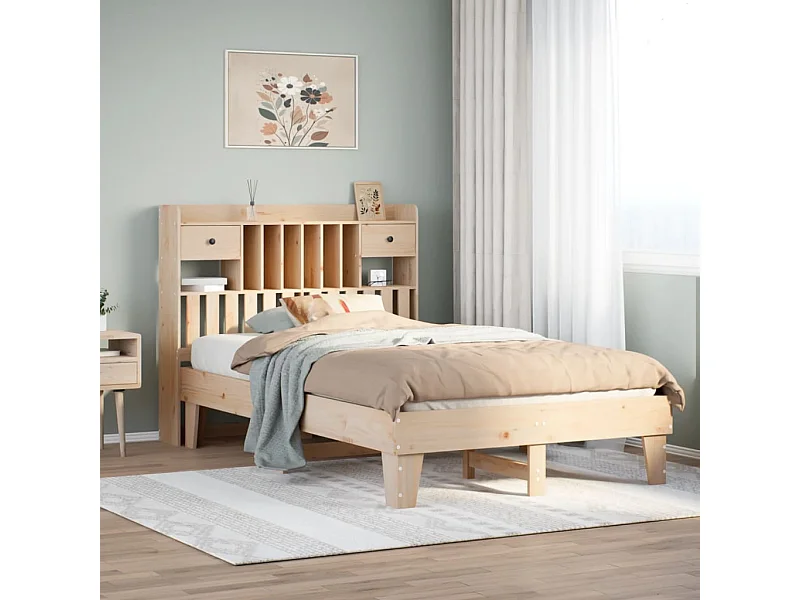 Struttura letto senza materasso 135x190 cm in legno massello di pino