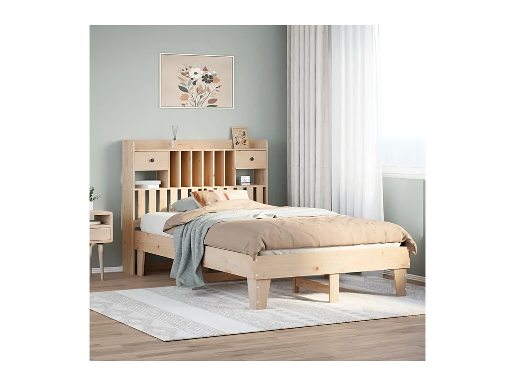 Struttura letto senza materasso 135x190 cm in legno massello di pino